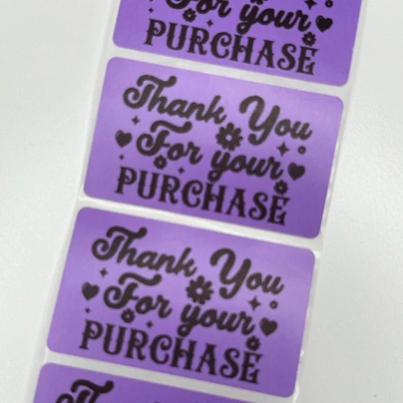 Thank you for your purchase purple sticker | Shipping supplies labels NeW - Picture 2 of 8